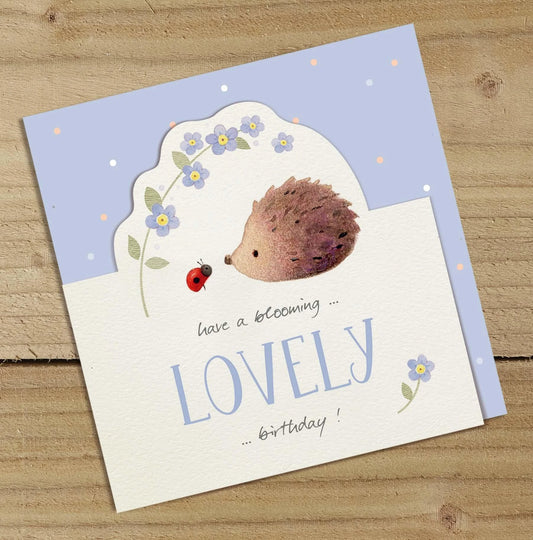 Hedgehog & Flowers Greetings Card