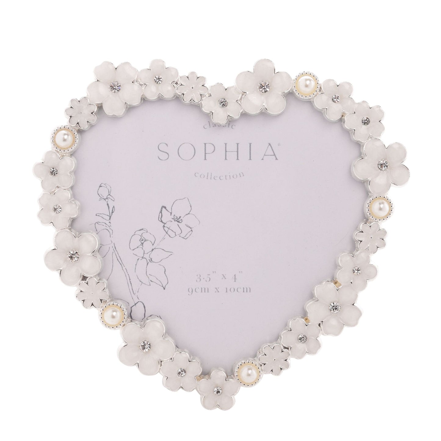 Sophia Daisy Heart Photo Frame White