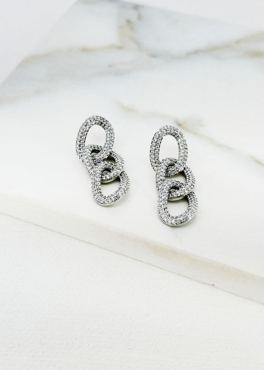 Envy Rope Linked Earrings Silver