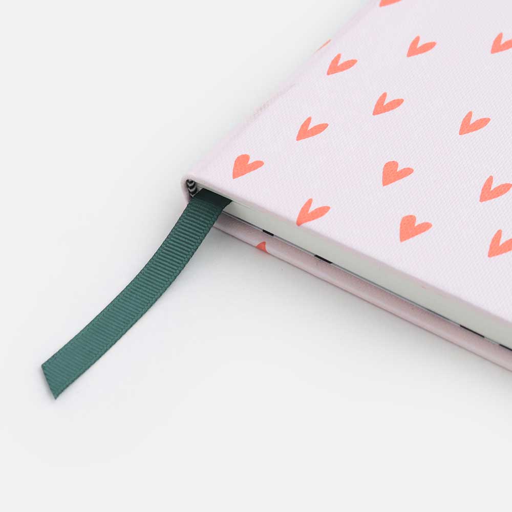 Red & Pink Mini Hearts Casebound Notebook