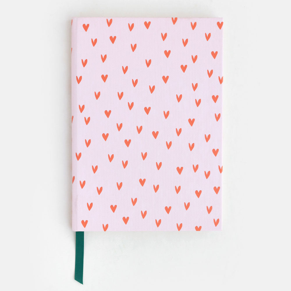 Red & Pink Mini Hearts Casebound Notebook