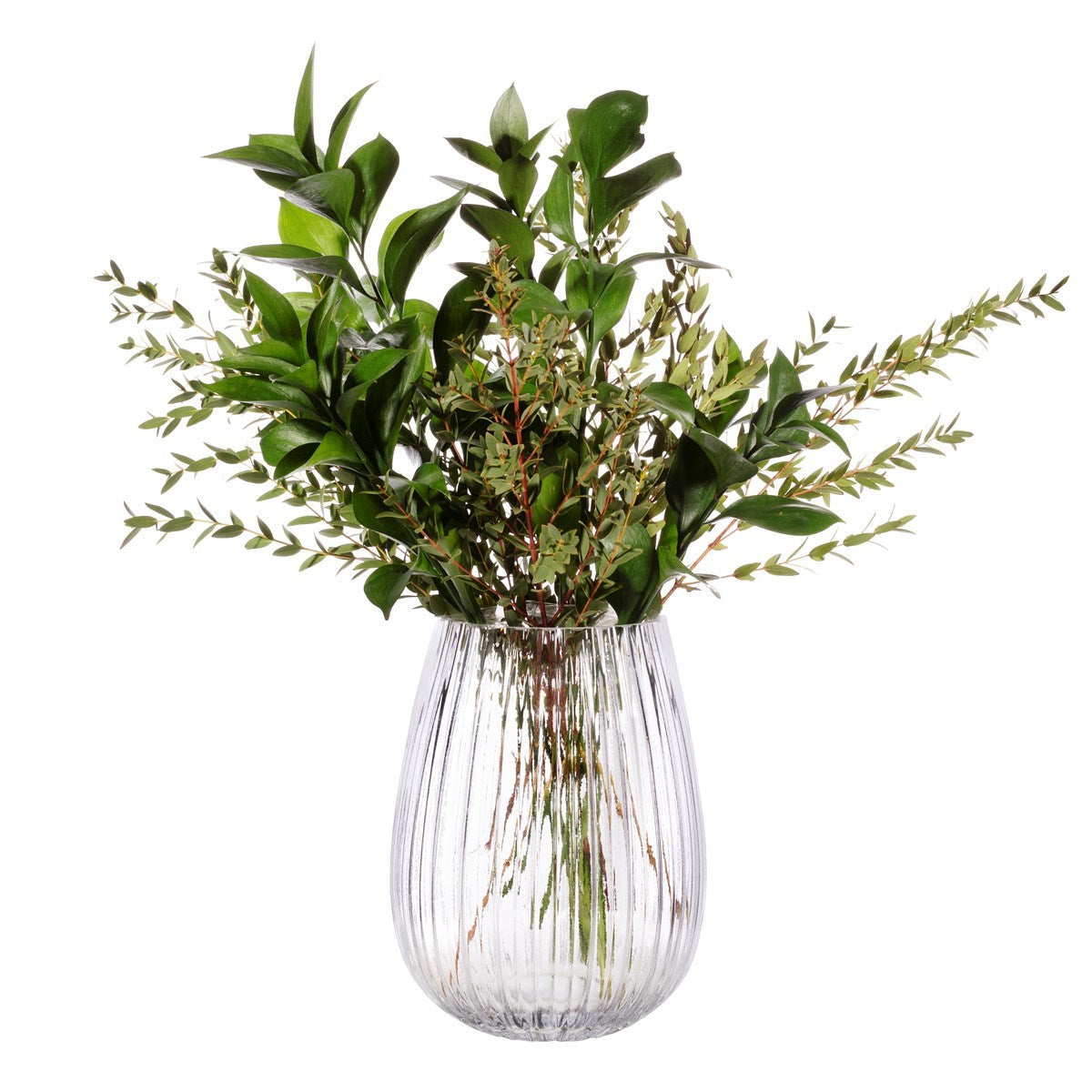 Fluted Glass Clear Vase