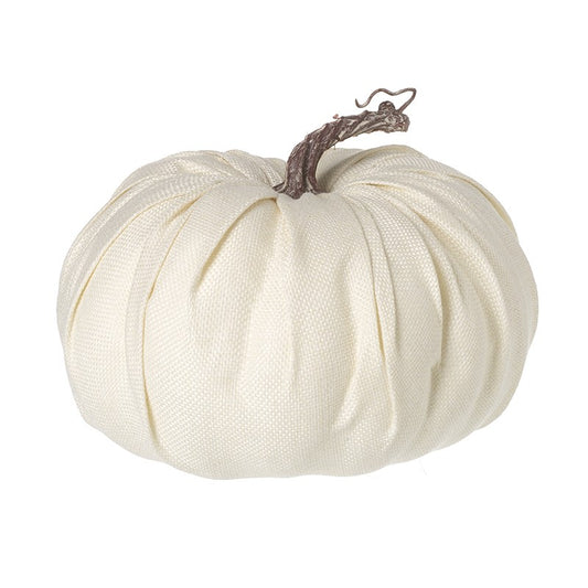 White Linen Pumpkin Decoration