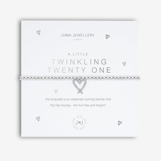 A Little Twinkling Twenty One Silver Bracelet