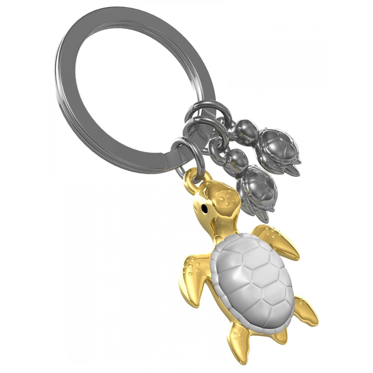 Metamorphose Keyring White & Gold Sea Turtle