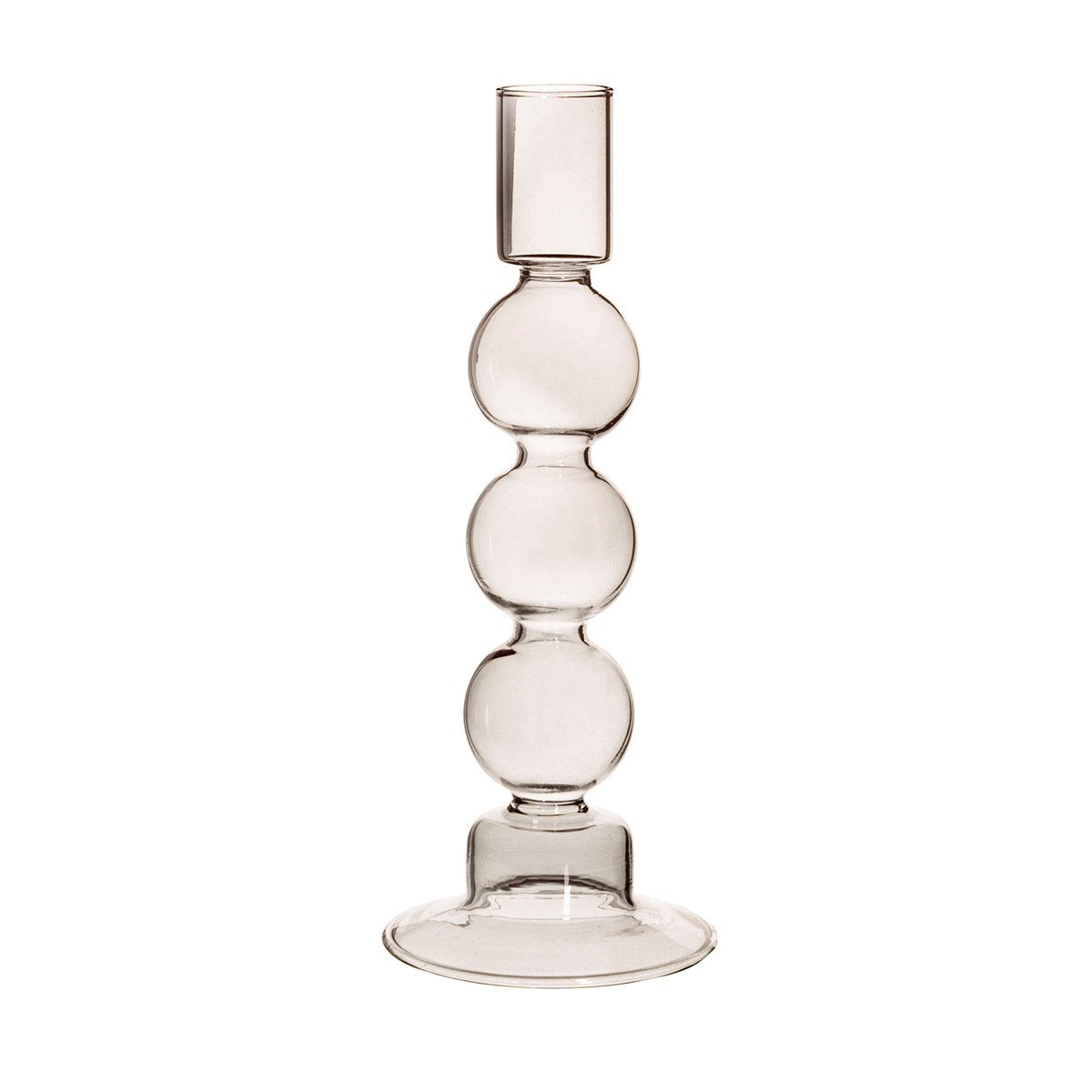 Bubble Glass Candle Holder Grey