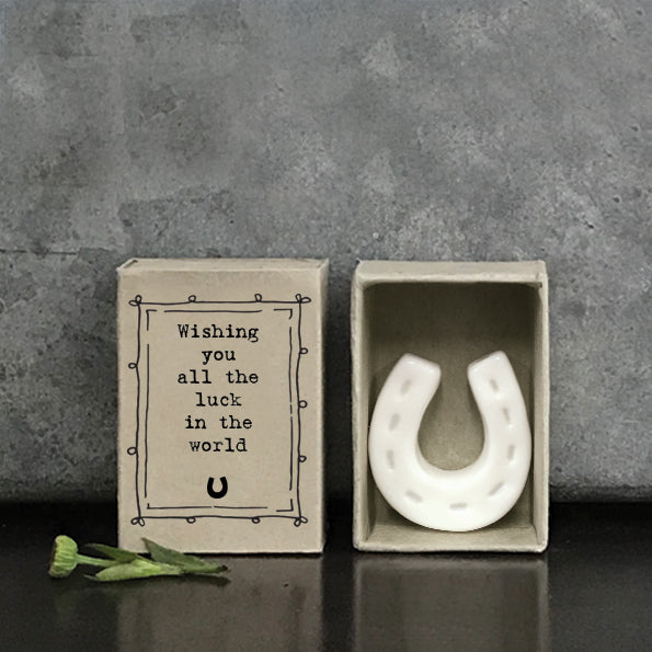 Matchbox Porcelain Horseshoe Wishing You Luck