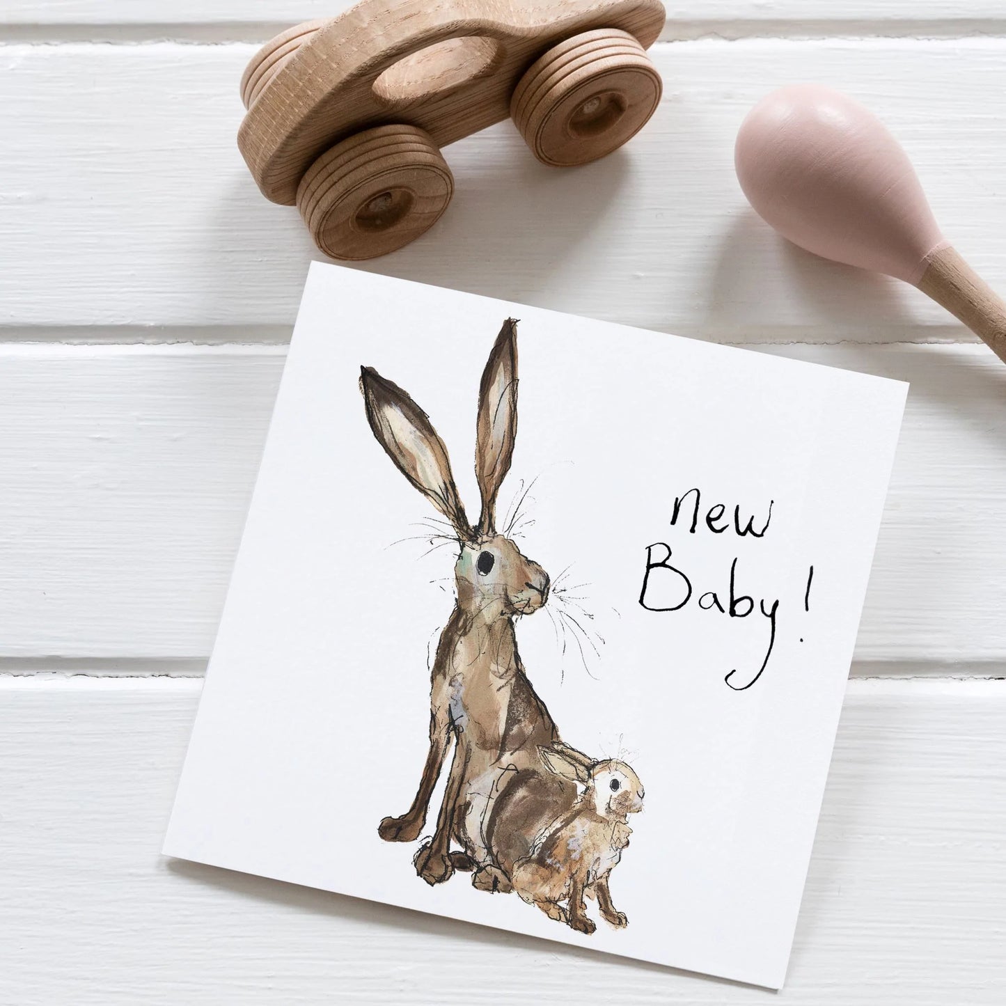 New Baby Molly & Meredith Hare Greetings Card