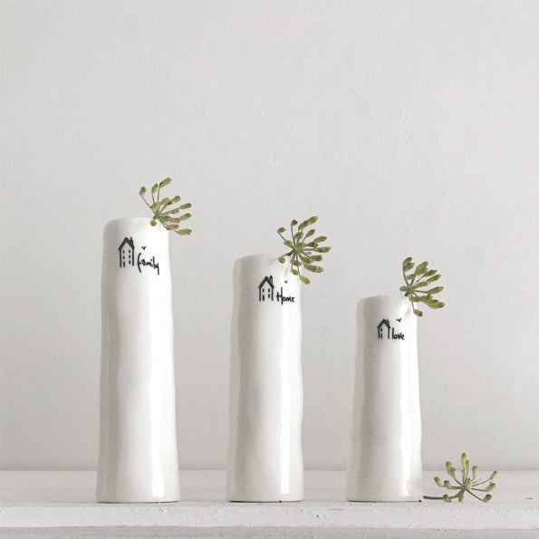 Boxed Trio Of Porcelin Bud Vases Home Family Love