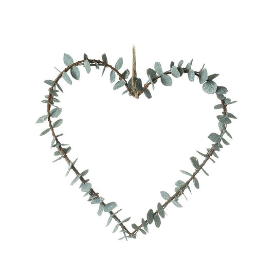 Heart Wreath With Eucalyptus Leaf Decor