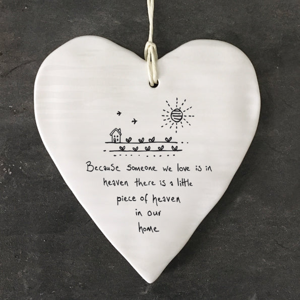 Wobbly Round Hanging Porcelain Heart