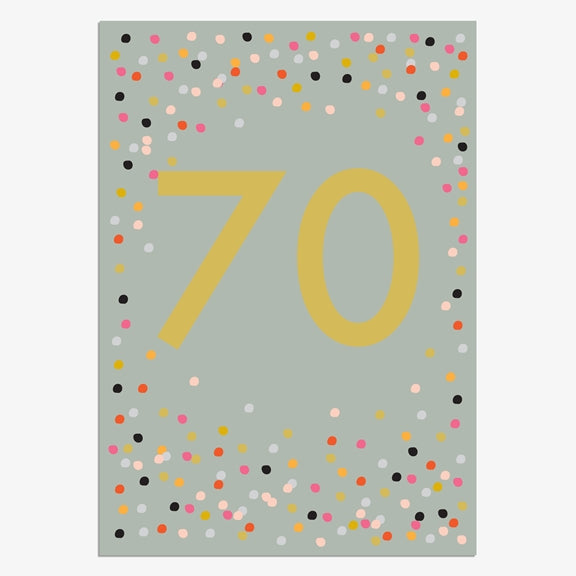 70th Birthday Greetings Card