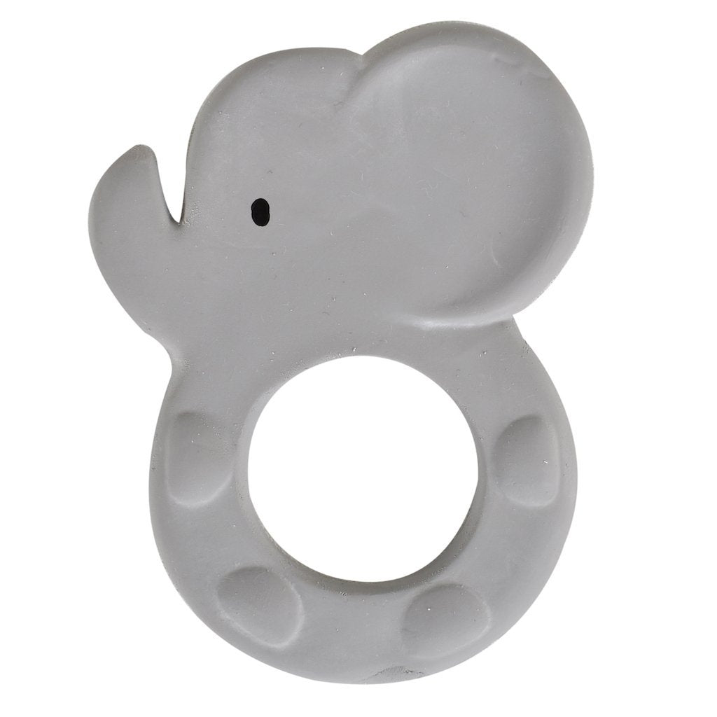 Elephant Natural Rubber Teether Grey