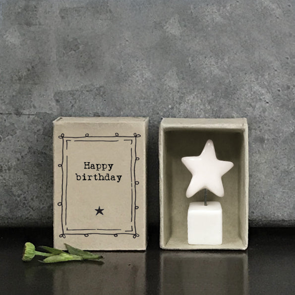 Matchbox Porcelain Star Happy Birthday