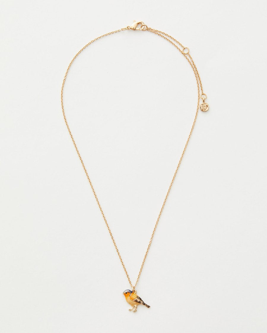 Harvest Moon Enamel Chaffinch Necklace