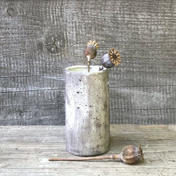 Small Hand Painted Speckled Bud Vase