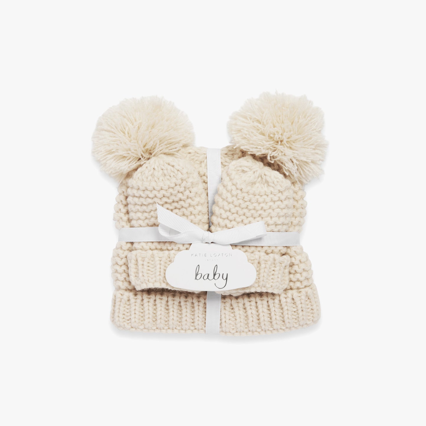 Baby Hat & Mittens Set Cream