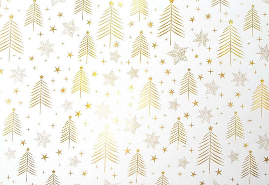 Gold Tree Luxury Metallic Christmas Flat Wrap
