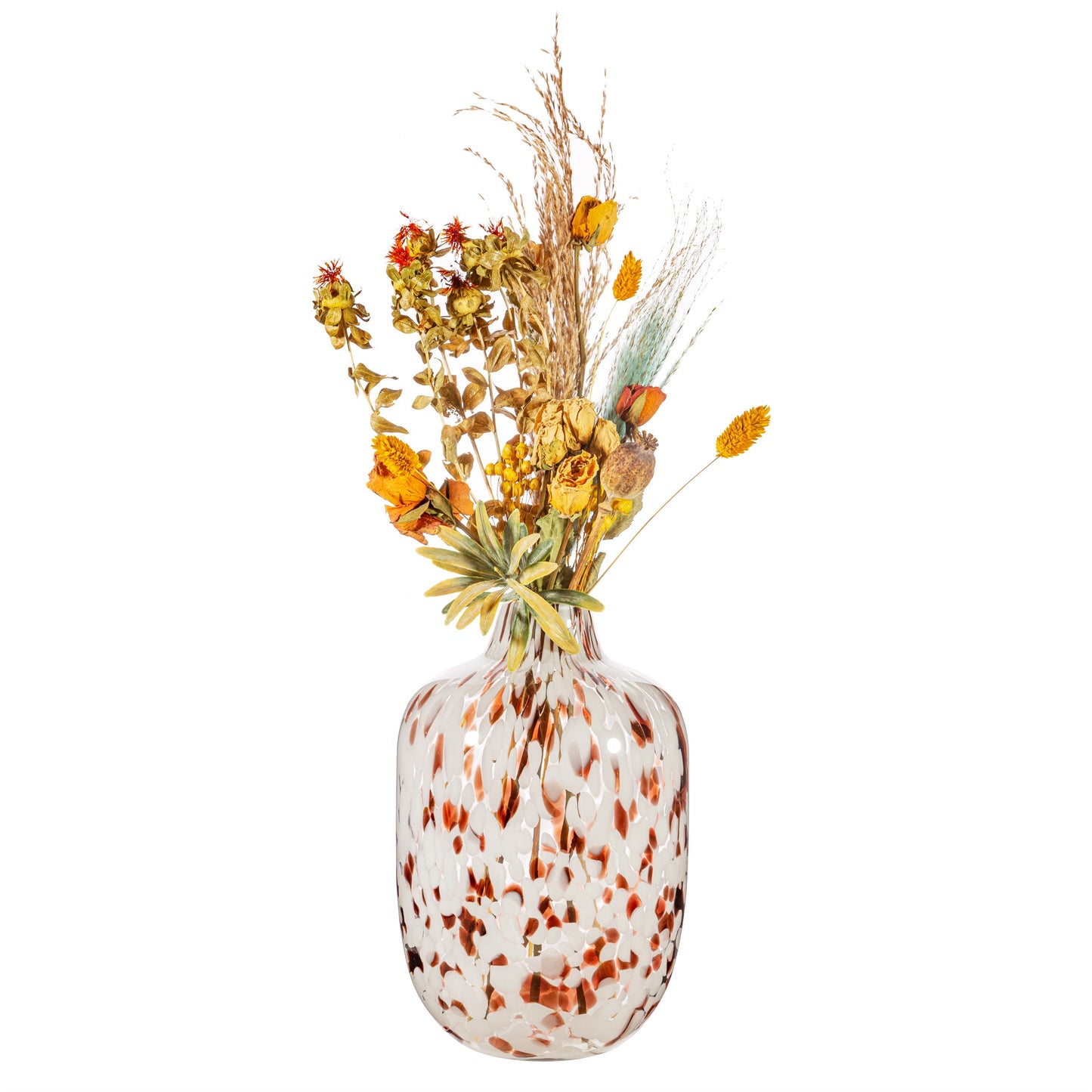 Large Brown Speckled Glass Vase