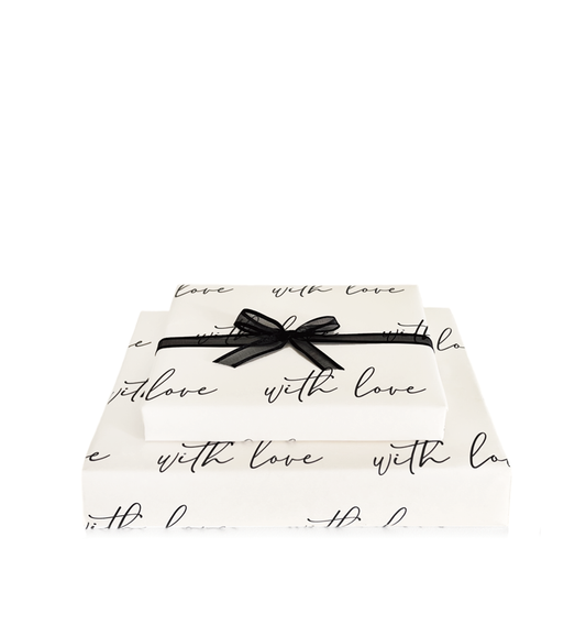 With Love Gift Wrap Cream & Black