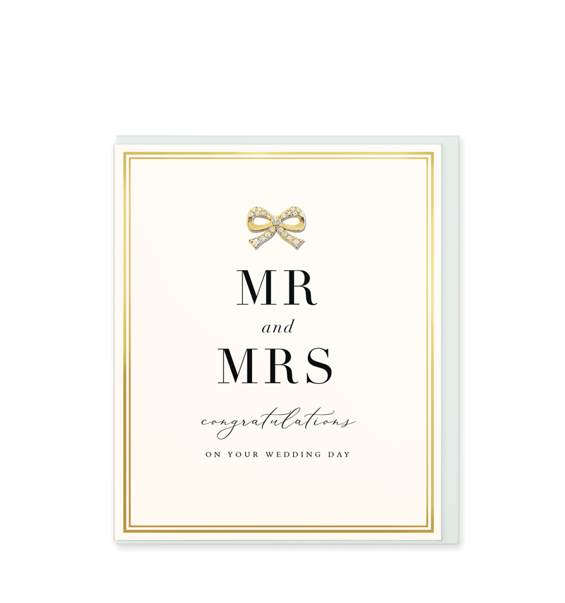 Congratulations Mr & Mrs Wedding Greetings Card
