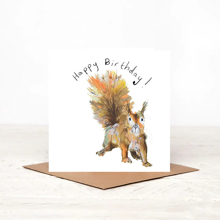 Moses The Red Squirrel Birthday  Greetings Card