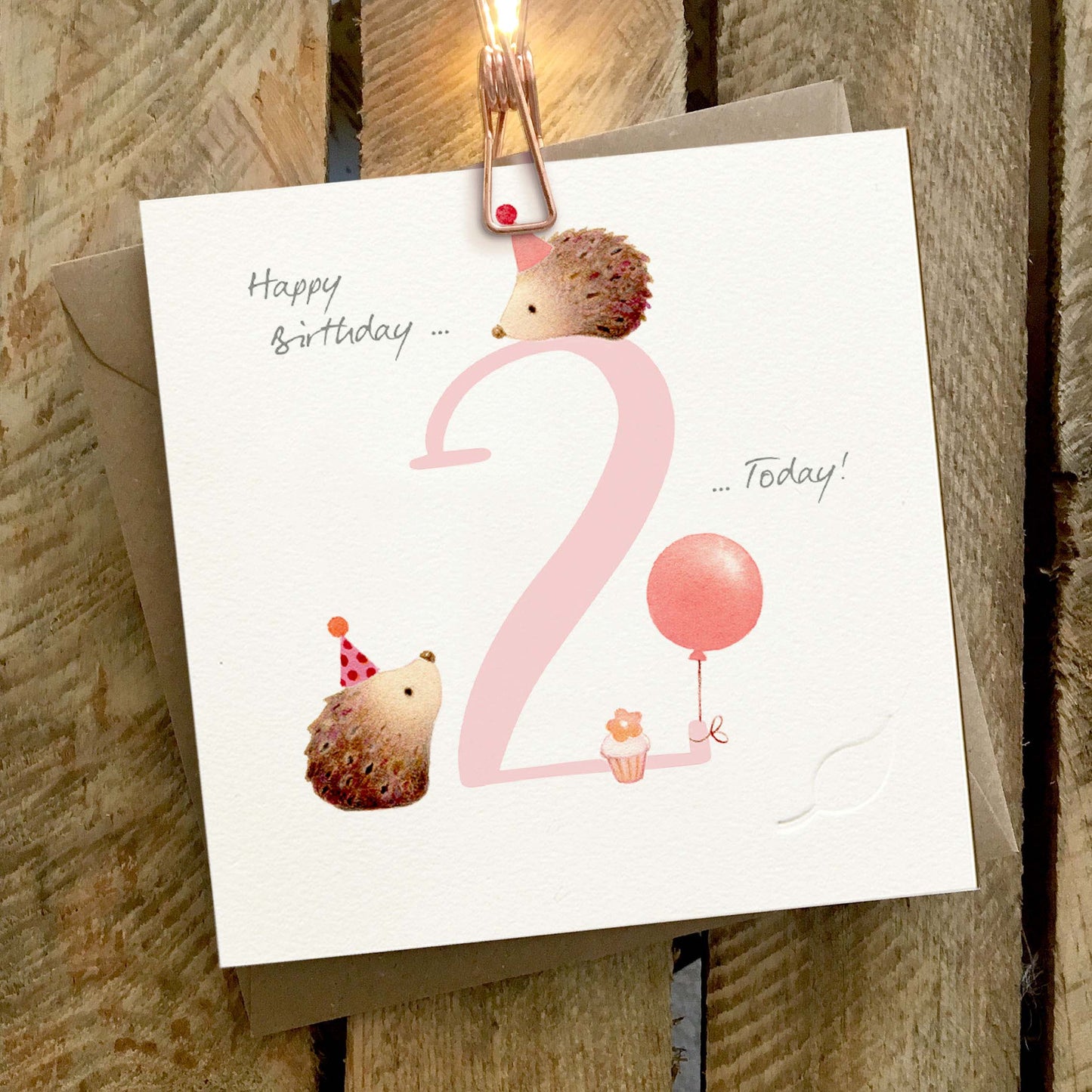 Two Today Girl Birthday Greetings Card