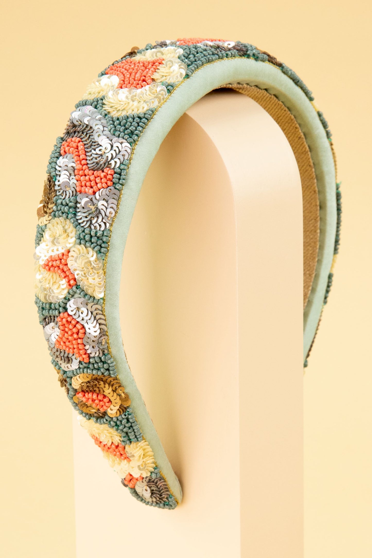 Padded Embellished Leopard Print Headband