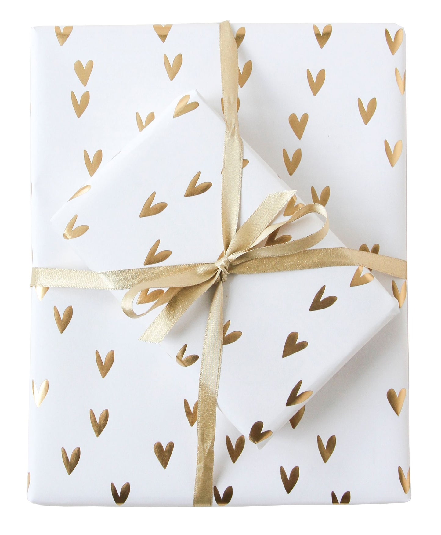 Scatter Gold Heart Gift Wrap
