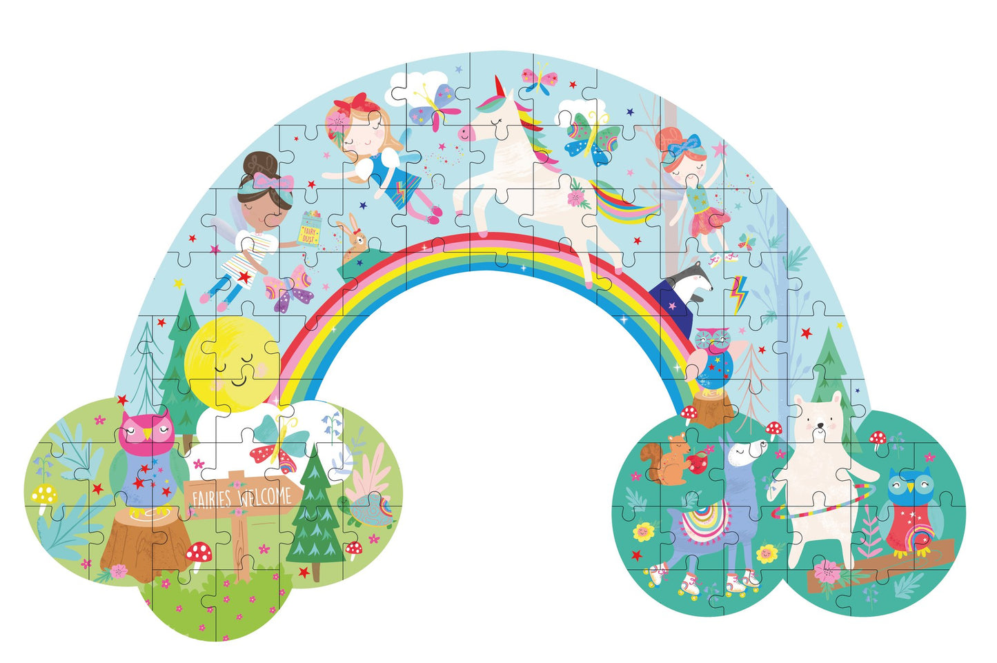 Rainbow Fairy Shaped 80 Piece Jigsaw Puzzle.