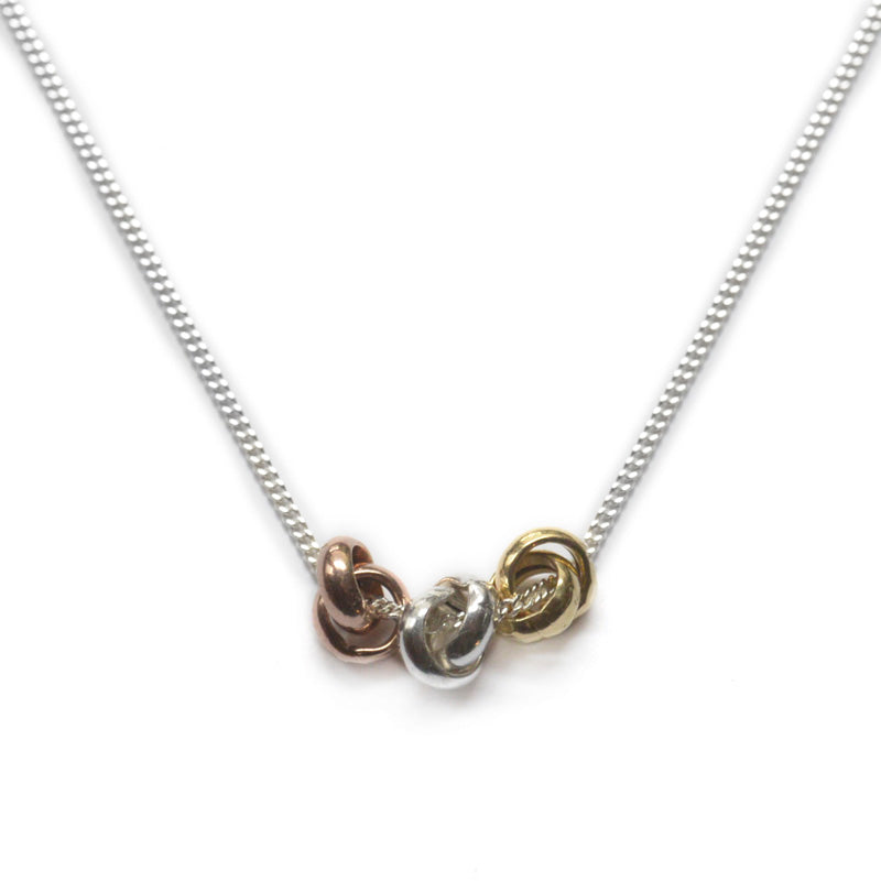 Three Colour Knot Necklace