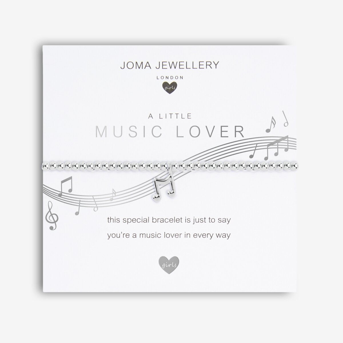 Children's A Little Music Lover Silver Bracelet