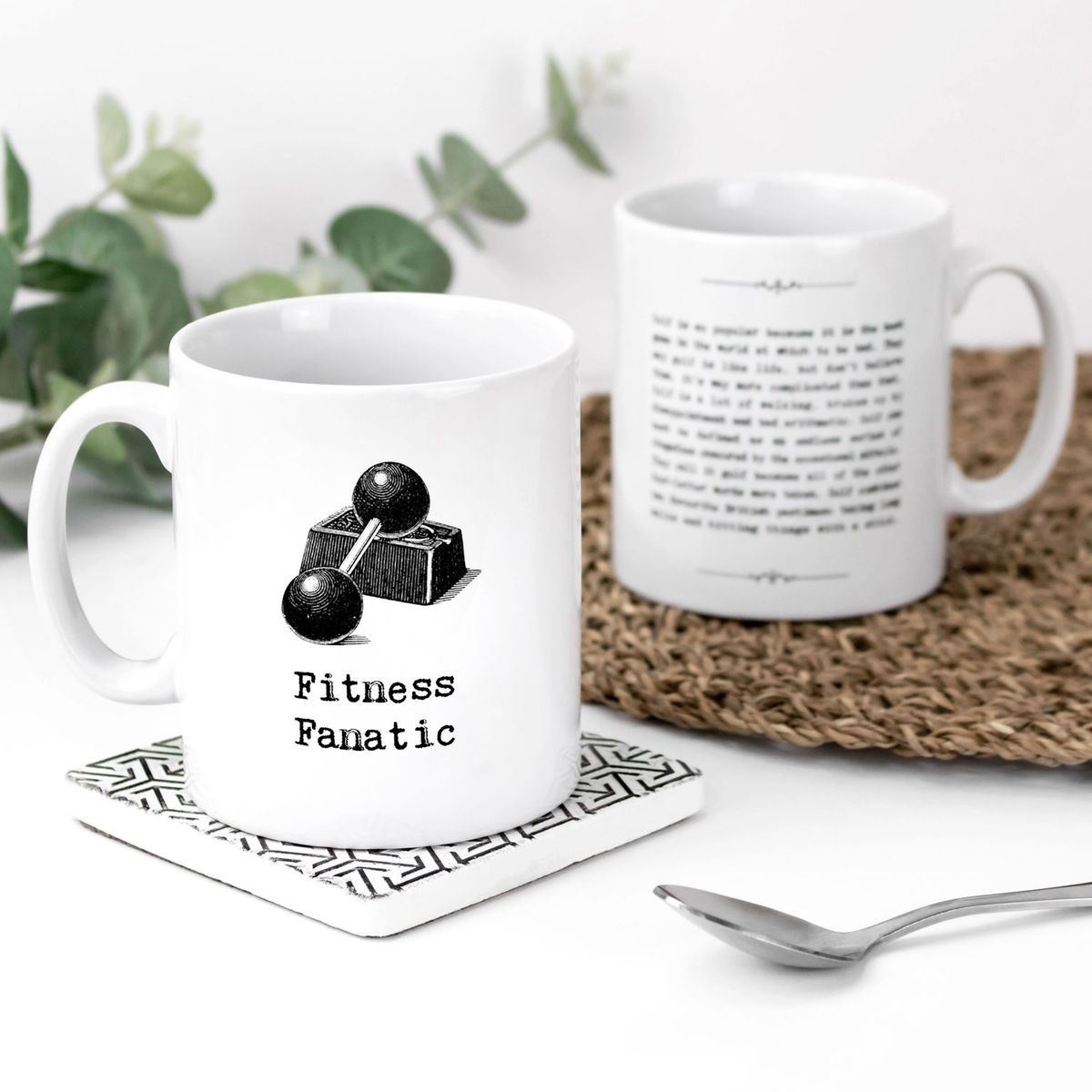 Fitness Fanatic Vintage Words Quotes Mug