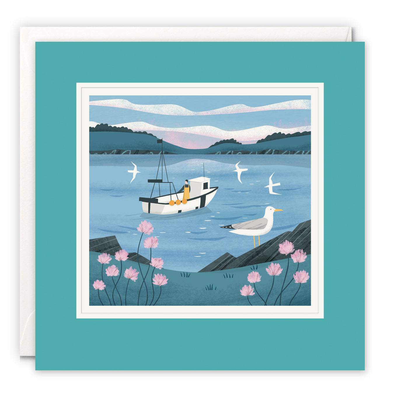 James Ellis Pendennis Fishing Boat Greetings Card