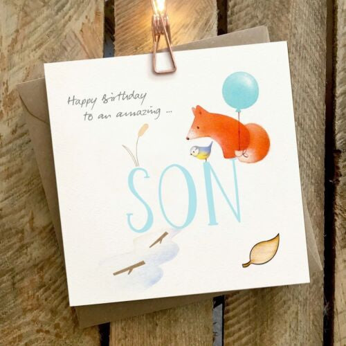Happy Birthday to an Amazing Son Greetings Card