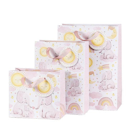 Pink Elephants Gift Bag- Assorted Sizes