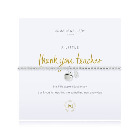A Little Thank You Teacher Apple Silver Bracelet