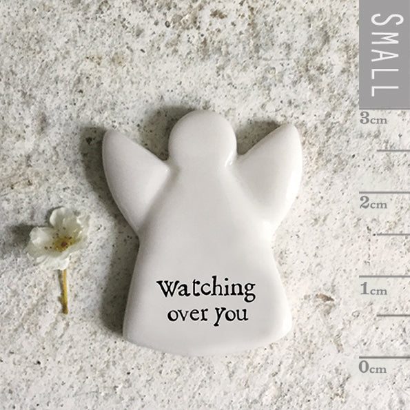 Tiny Porcelain Angel Token Watching Over You
