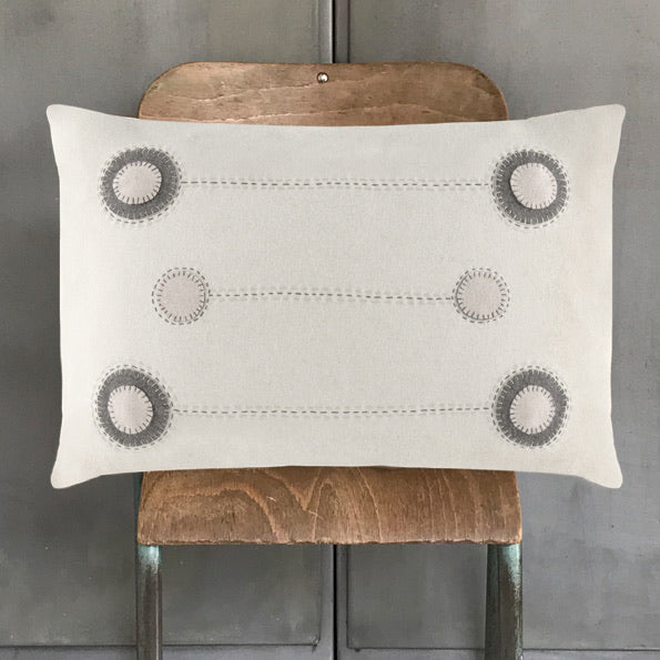 Wool Cushion Cream Modern Dots