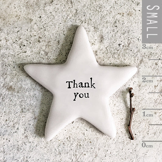 Tiny Porcelain Star Token Thank You