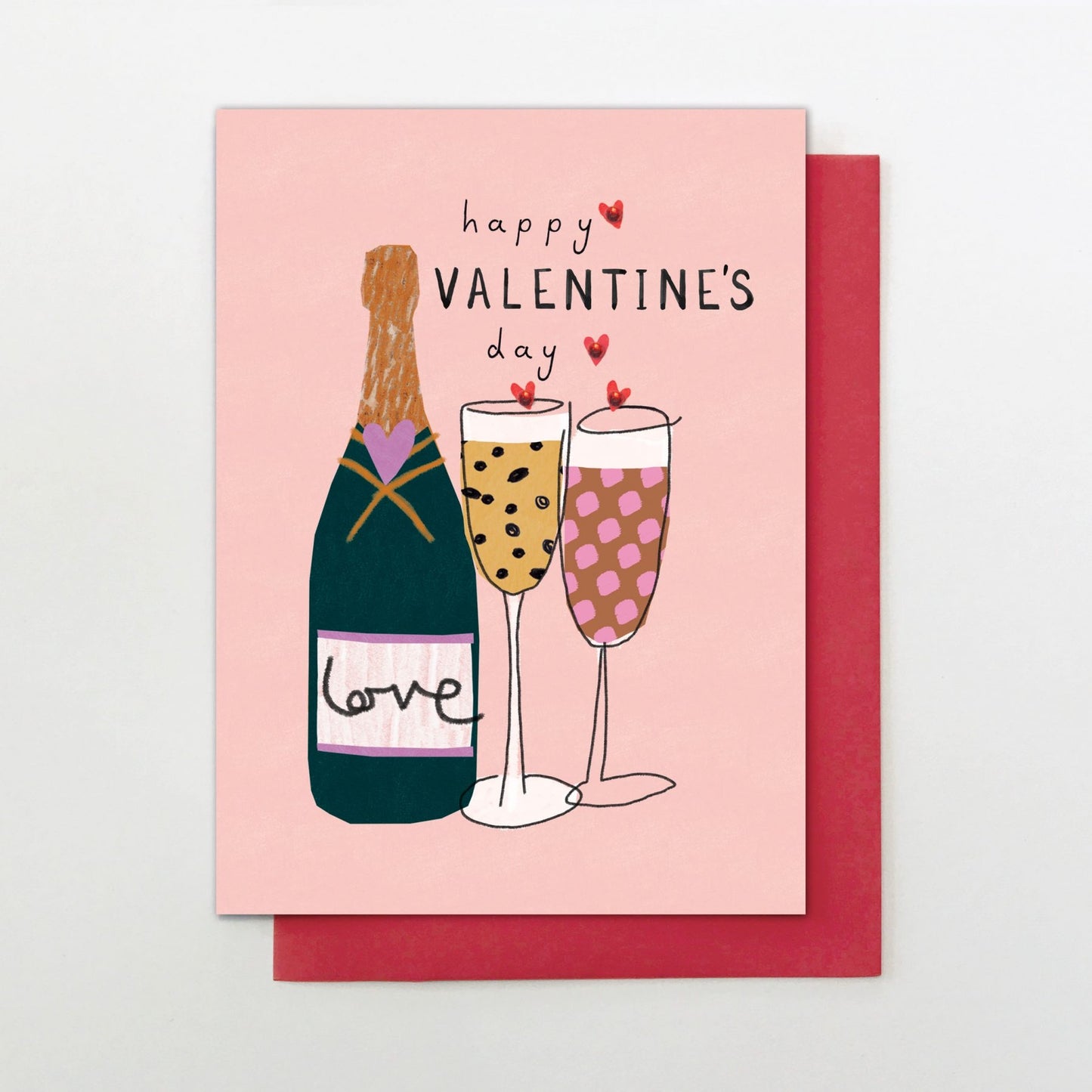 Valentine’s Day Champagne Greeting Card