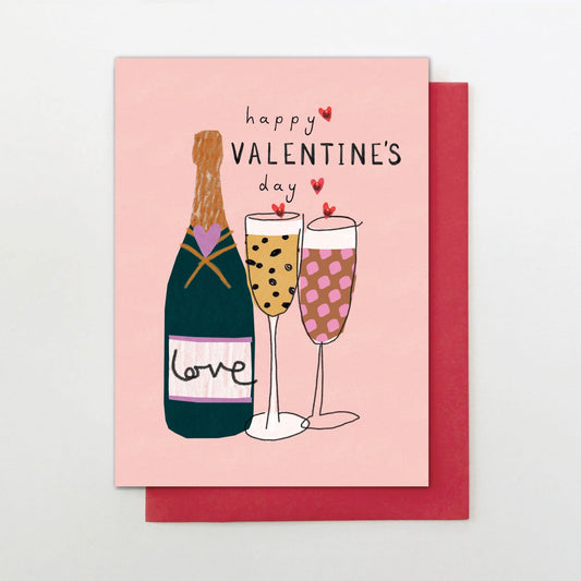 Valentine’s Day Champagne Greeting Card