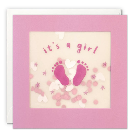 Shakies Its A Girl Baby Greetings Card