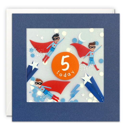 Shakies Age 5 Super Hero Birthday Greetings Card