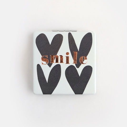 Charcoal Heart Smile Pocket Mirror