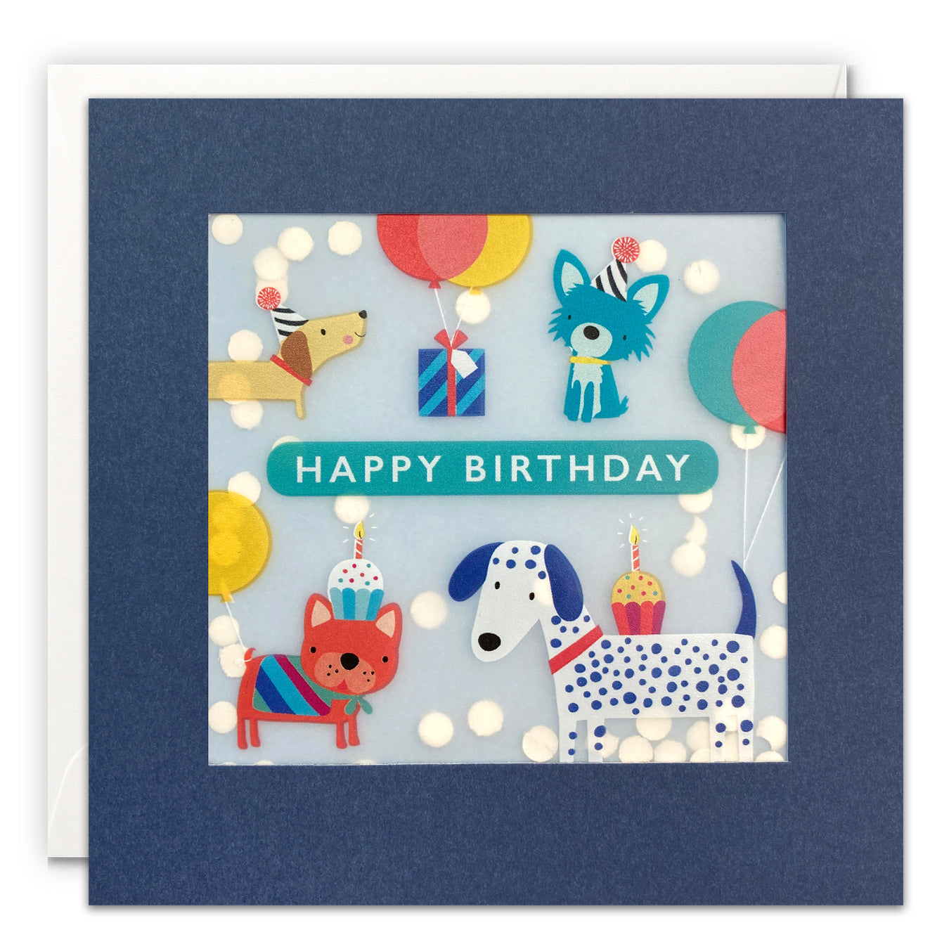 Shakies Dogs and Balloons Happy Birthday Greetings Card
