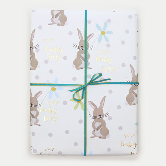 Baby Boy Bunny Gift Wrap
