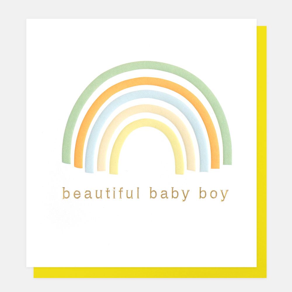 Beautiful Baby Boy Rainbow Greetings Card
