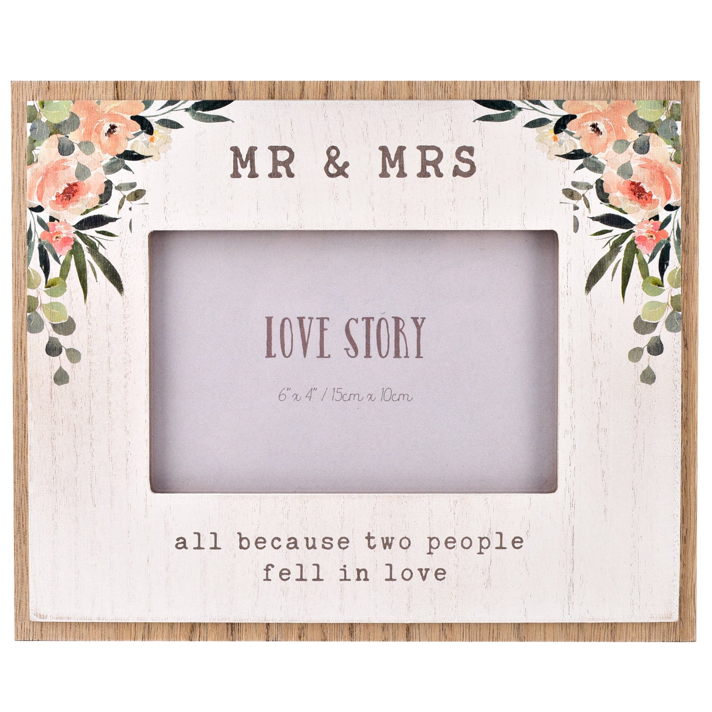 Love Story Mr & Mrs Wooden Photo Frame